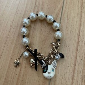 Betsey Johnson Pearl Charm Bracelet